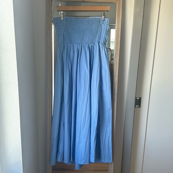Abercrombie Blue Poplin Midi Dress, Size M - Picture 3 of 4